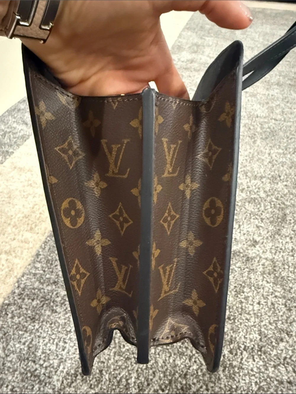 Black Structured Leather Tote Bag